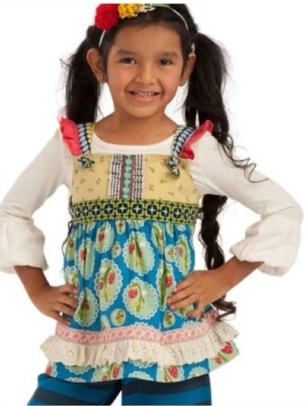Matilda Jane size 4 Love Bug Strawberry Knot Top Wonderful Parade